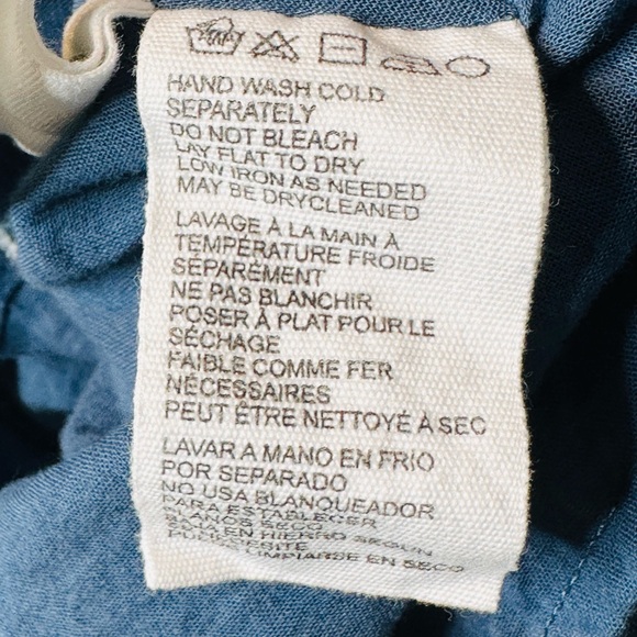 Cleobella Lydia Blue Gold Organic Cotton Flutter Sleeve Mini Babydoll Dress - Picture 14 of 16